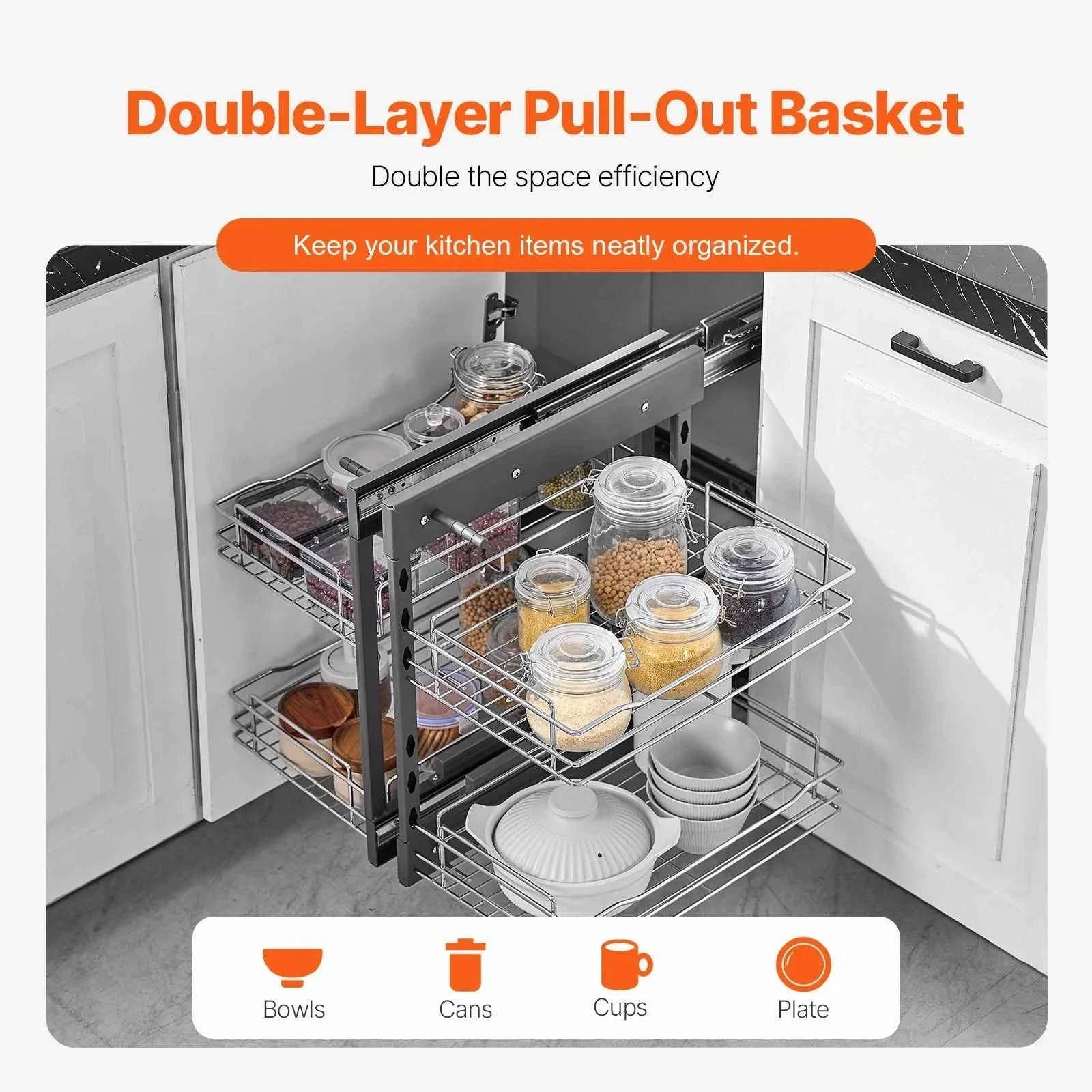 Blind Corner Pull Out Organizer with 4 Shelf Storage Baskets-2 layers / Germany