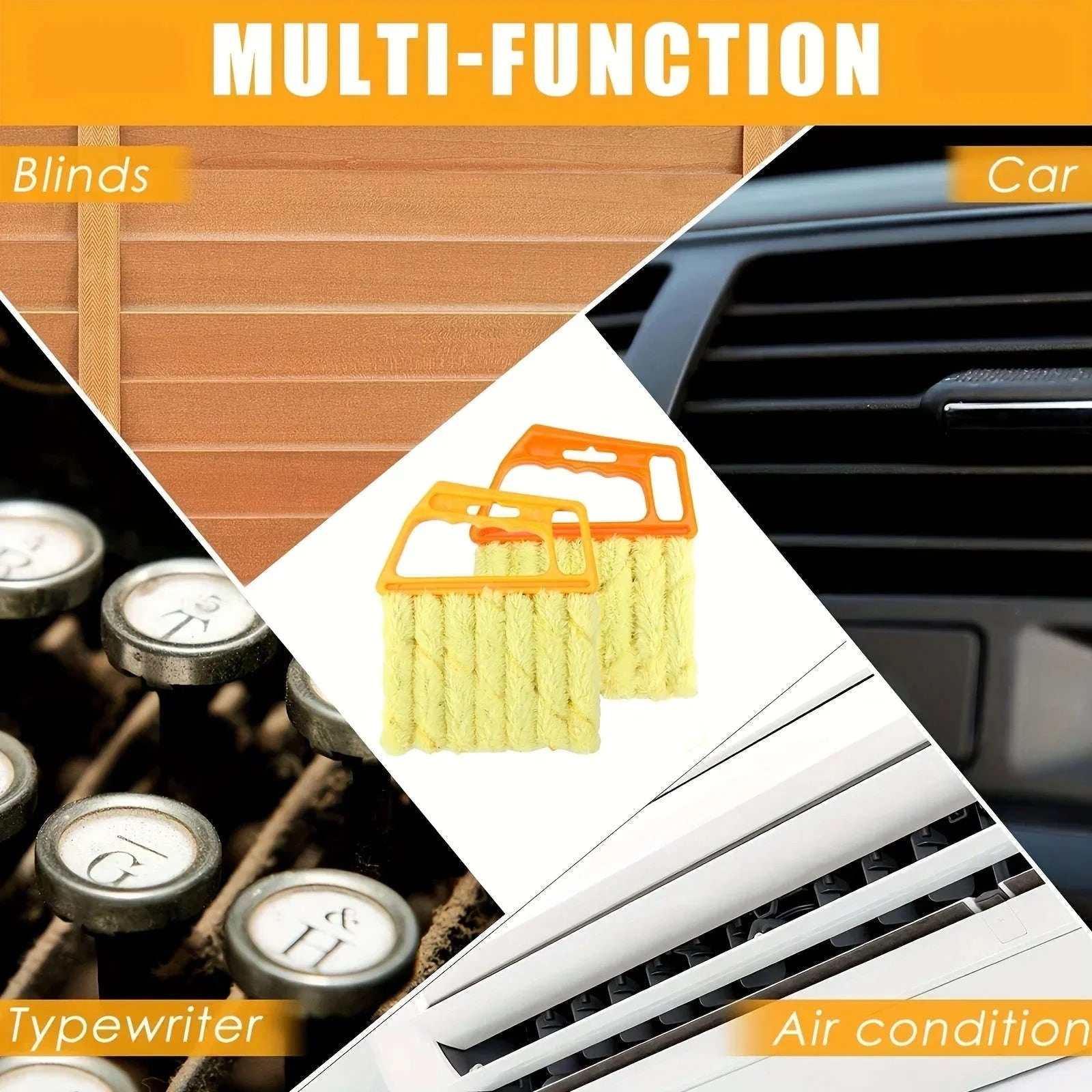 Blinds Window Cleaning Brush – Detachable Dust Removal Tool-Yellow