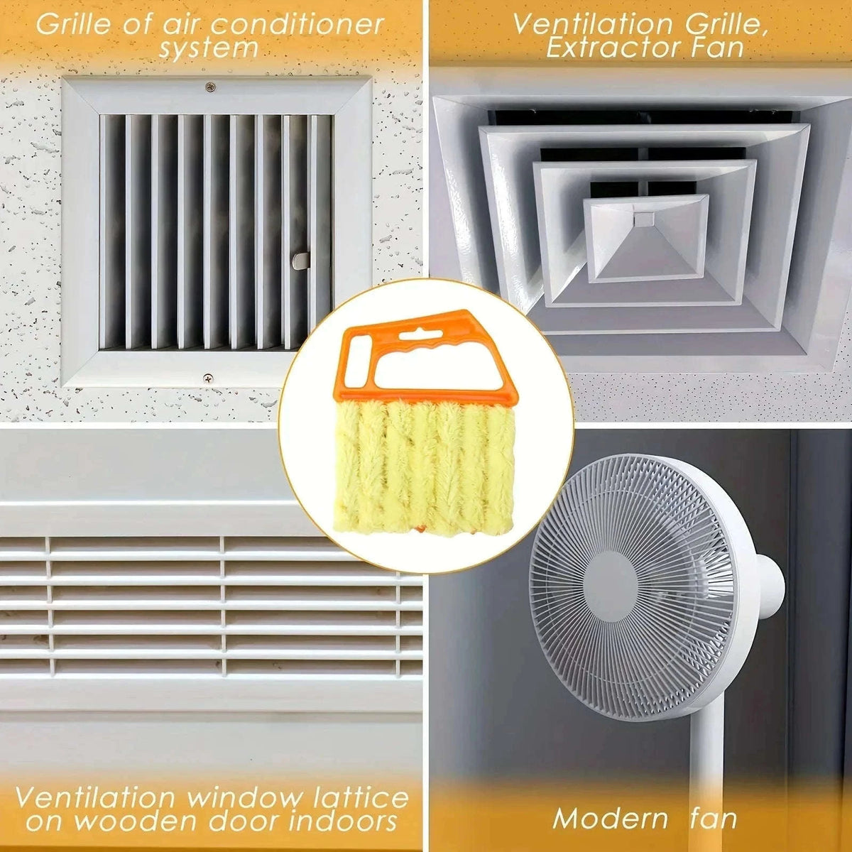 Blinds Window Cleaning Brush – Detachable Dust Removal Tool-Yellow