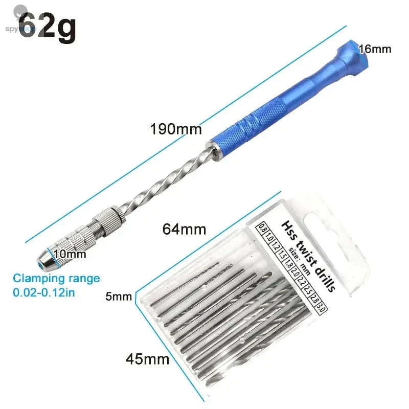 Blue Semi-Automatic Extended Hand Twist Drill Set-Blue set