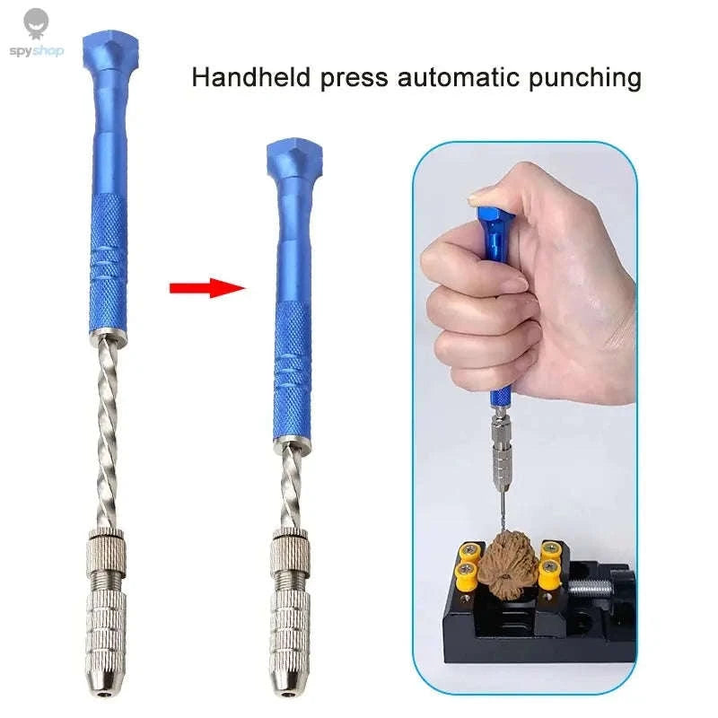 Blue Semi-Automatic Extended Hand Twist Drill Set-Blue set