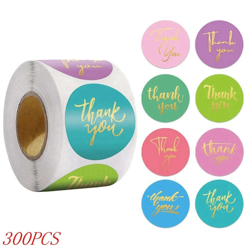 Blue Thank You Stickers for Packaging and Gifts-H0052-300pcs