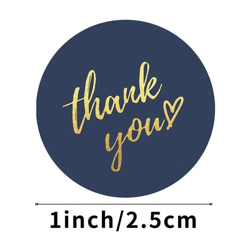 Blue Thank You Stickers for Packaging, Gifts, and Orders-H0052-300pcs