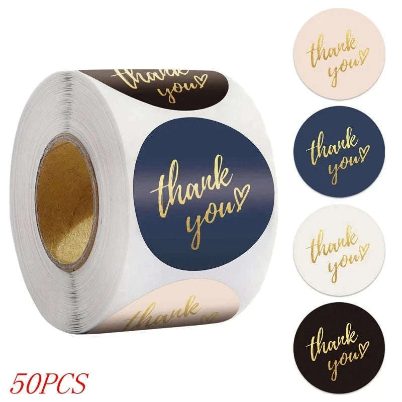 Blue Thank You Stickers for Packaging, Gifts, and Orders-H0052-300pcs