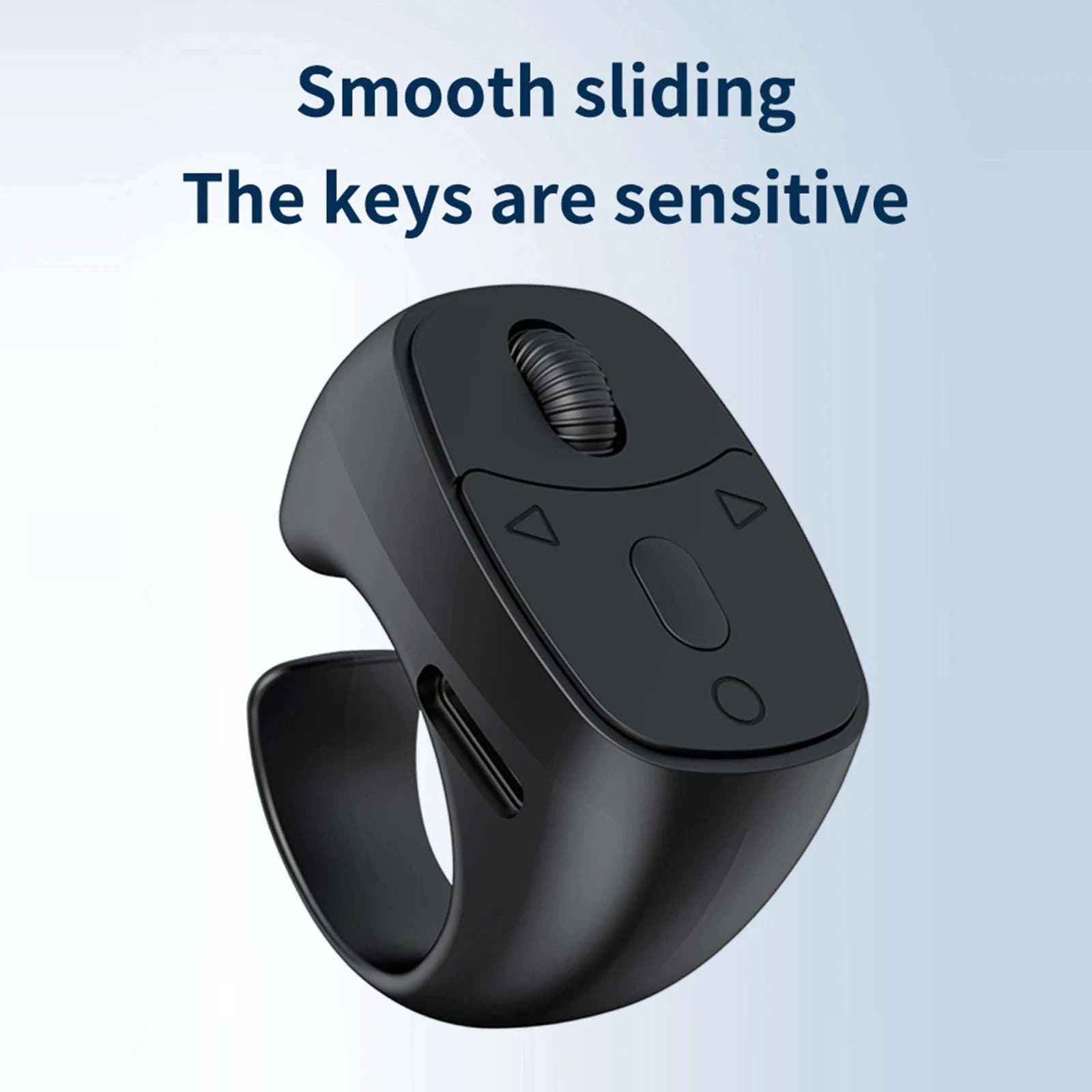 Bluetooth 5.3 Finger Ring Remote Control Scroll & Camera Shutter-White / france