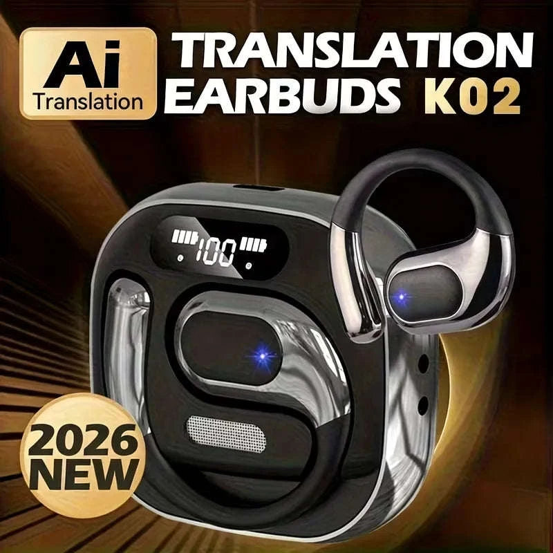 Bluetooth 5.3 Translation Earbuds with Long Battery & IPX4 Waterproof-PURPLE / United States