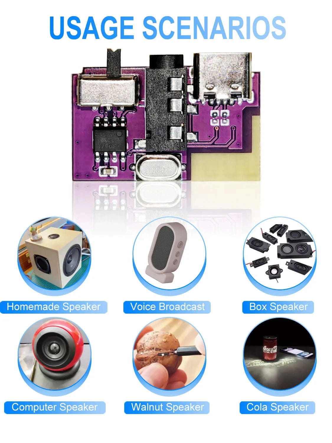 Bluetooth 5.4 Mono Amplifier Board for DIY Speakers-Default Title