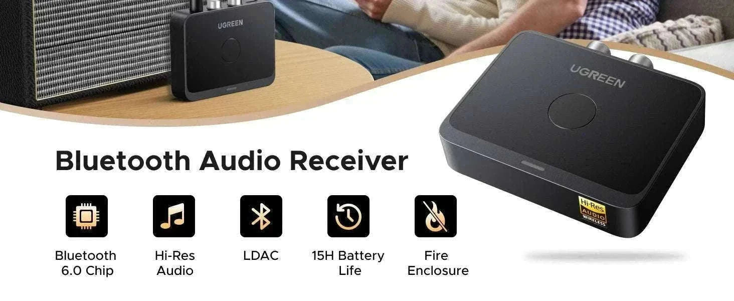 Bluetooth 6.0 AUX Receiver 3.5mm & RCA LDAC Audio Adapter-Bluetooth receiver / China Mainland