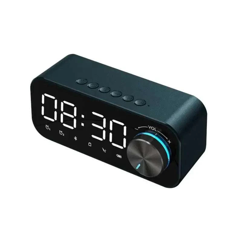 Bluetooth Alarm Clock Speaker with FM Radio & LED Display-white