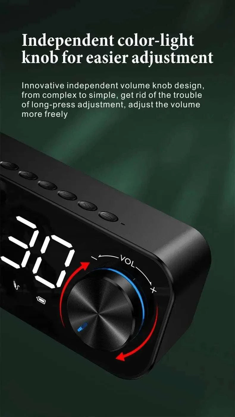 Bluetooth Alarm Clock Speaker with FM Radio & LED Display-white