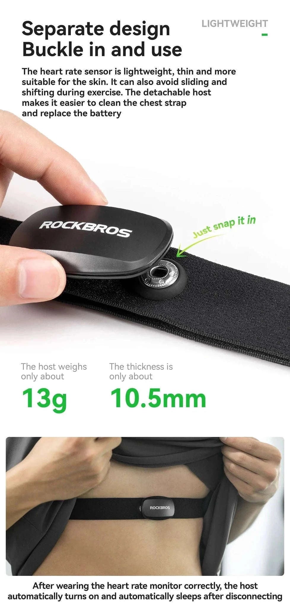 Bluetooth & ANT+ Heart Rate Monitor Chest Strap for Cycling-HRM812