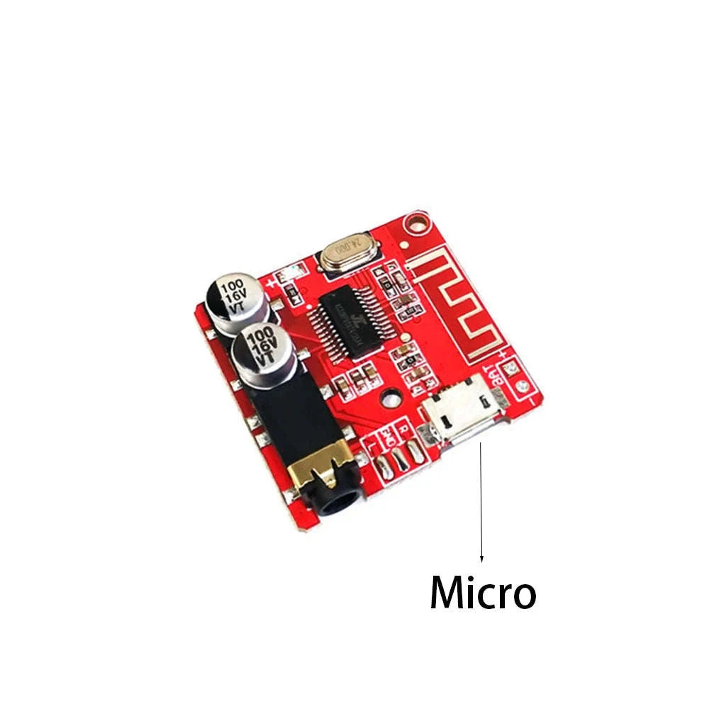 Bluetooth Audio Receiver Board – Wireless Stereo Module-Red-Micro