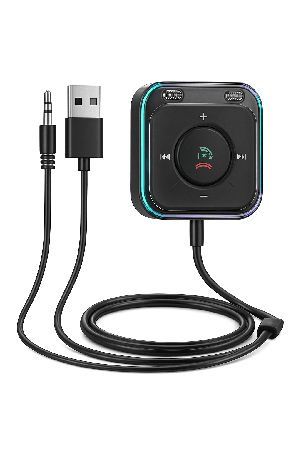 Bluetooth Car Adapter with Dual Mic for Clear Calls and Audio-Black / CHINA