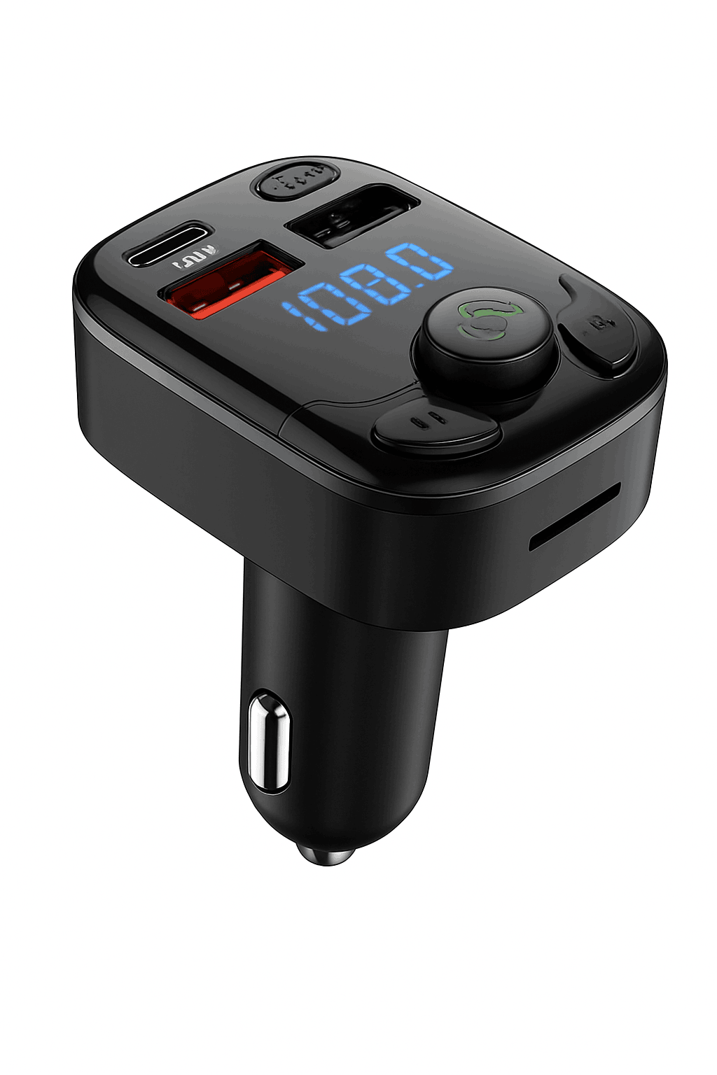 Bluetooth Car FM Transmitter with PD Fast Charging-black / CN