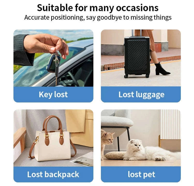 Bluetooth GPS Tracker Card for Apple Find My – Anti-Loss Locator-4PCS-Black / GERMANY