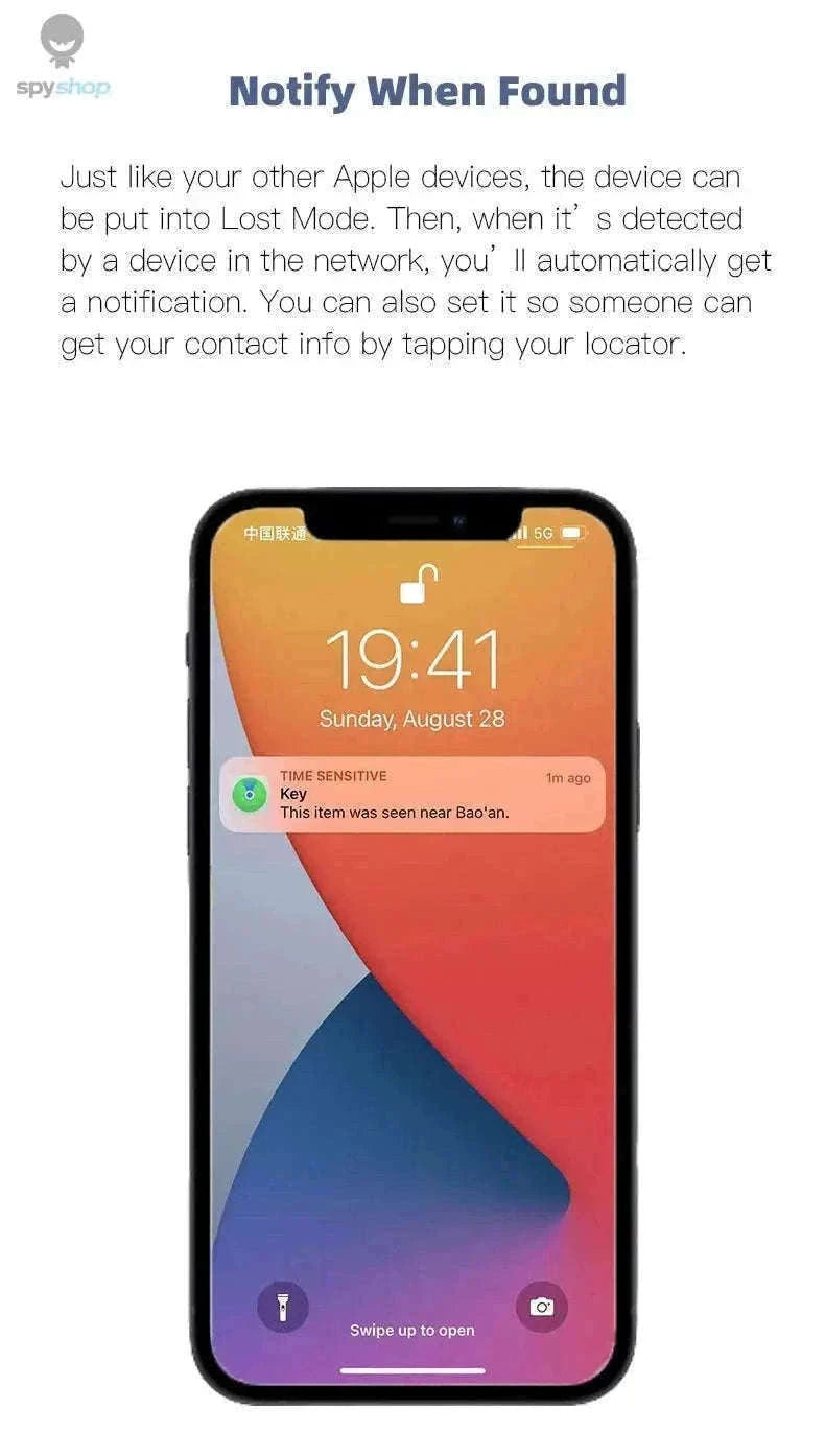 Bluetooth Mini Tracker for Keys, Wallets, Pets with Apple Find My-white