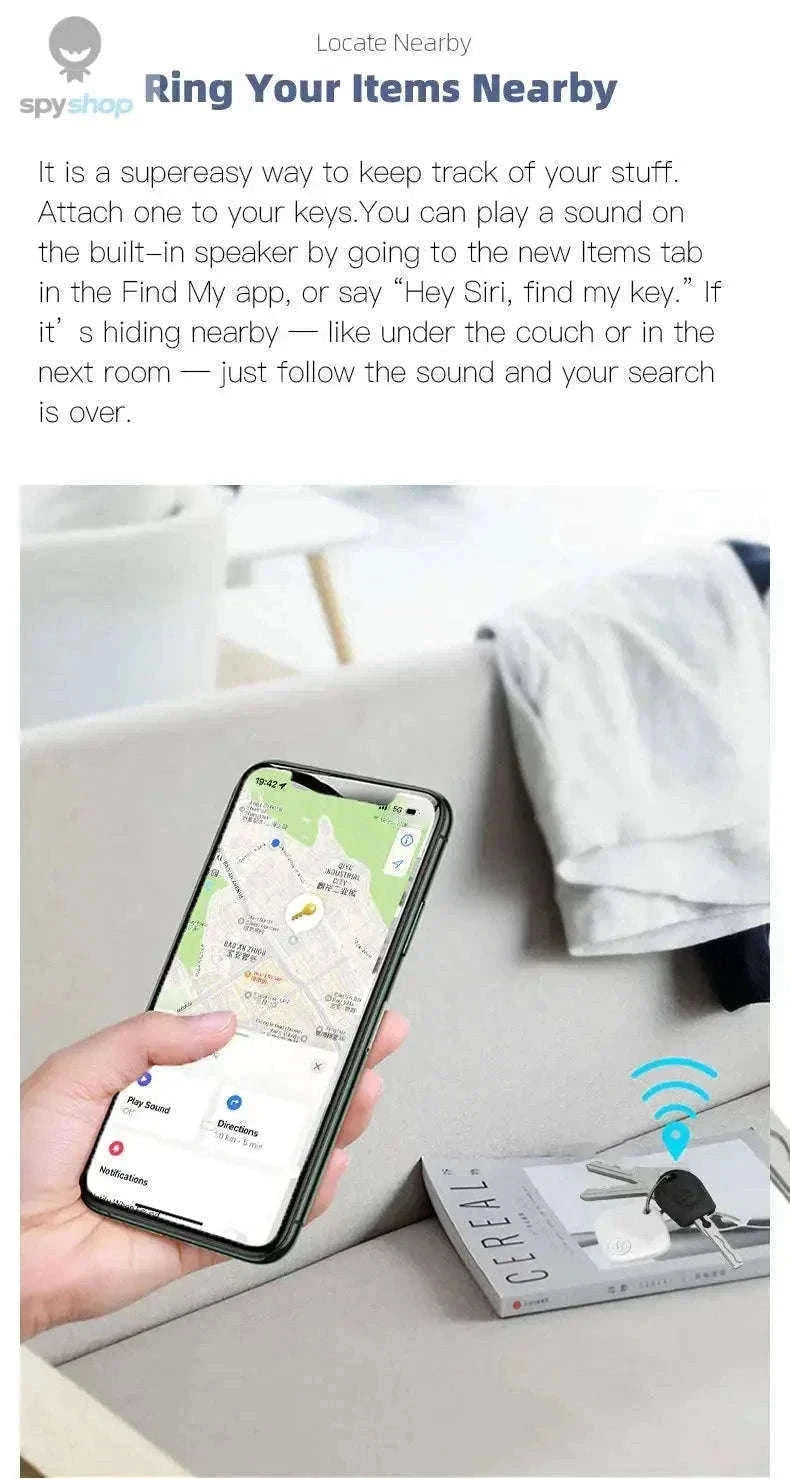 Bluetooth Mini Tracker for Keys, Wallets, Pets with Apple Find My-white