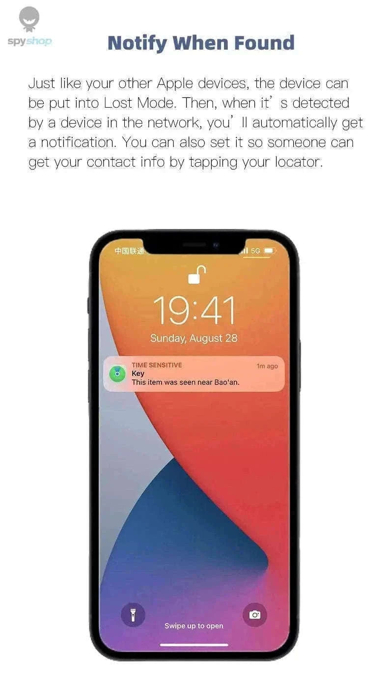 Bluetooth Mini Tracker for Keys, Wallets, Pets with Apple Find My-white