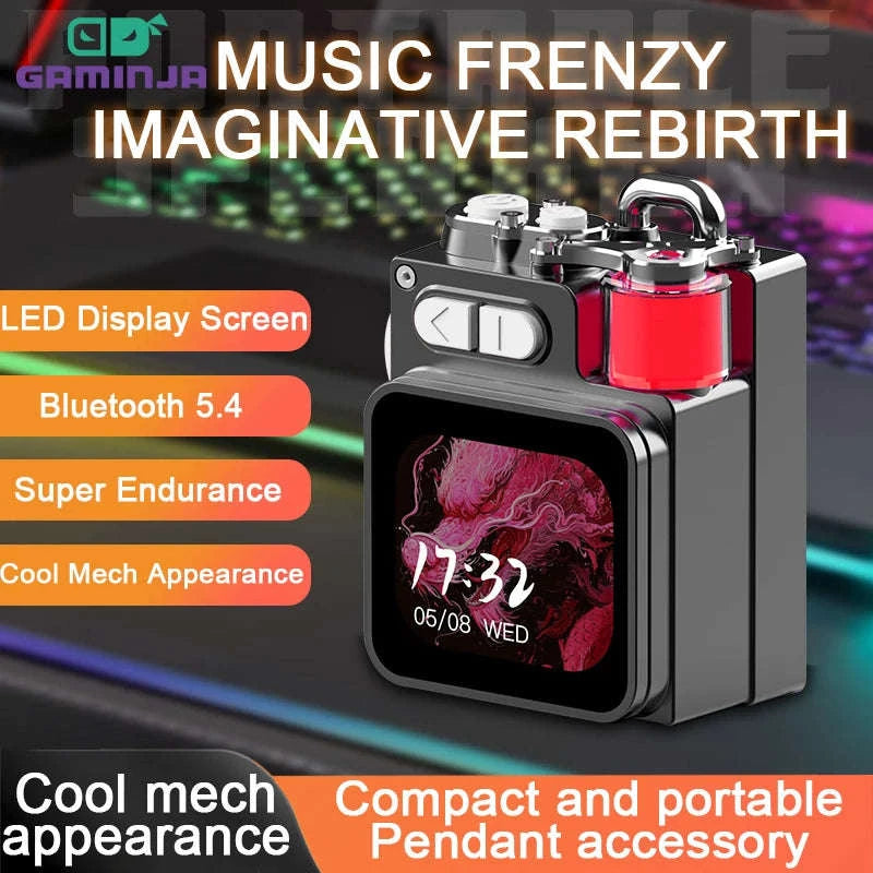 Bluetooth RGB Metal Speaker with LED Display, Clock & Subwoofer-Black / China Mainland