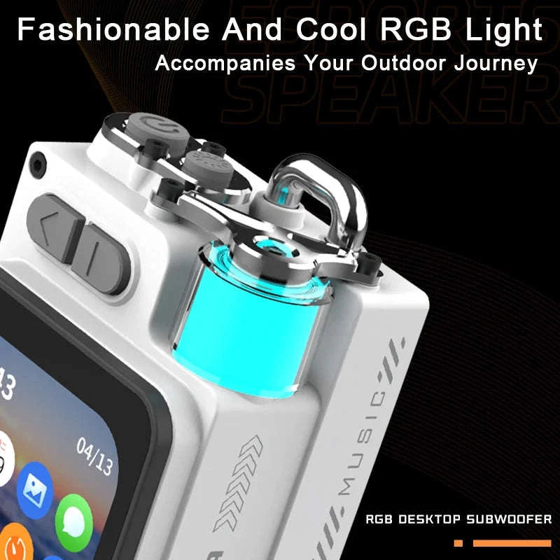 Bluetooth RGB Metal Speaker with LED Display, Clock & Subwoofer-Black / China Mainland