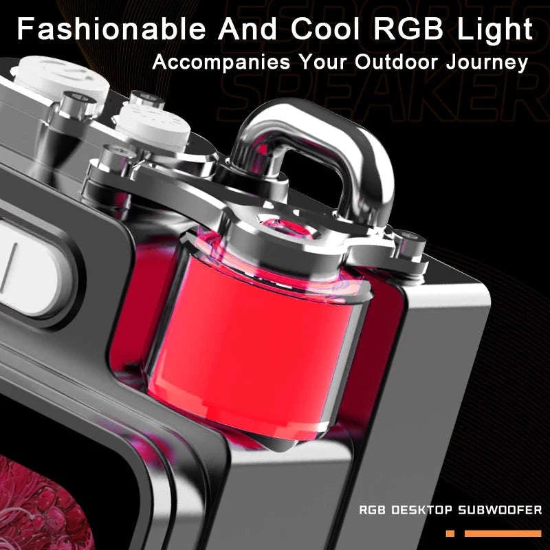 Bluetooth RGB Metal Speaker with LED Display, Clock & Subwoofer-Black / China Mainland