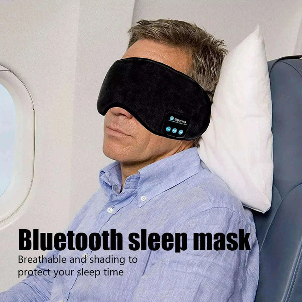 Bluetooth Sleep Headband with Wireless Earphones & Eye Mask-Black