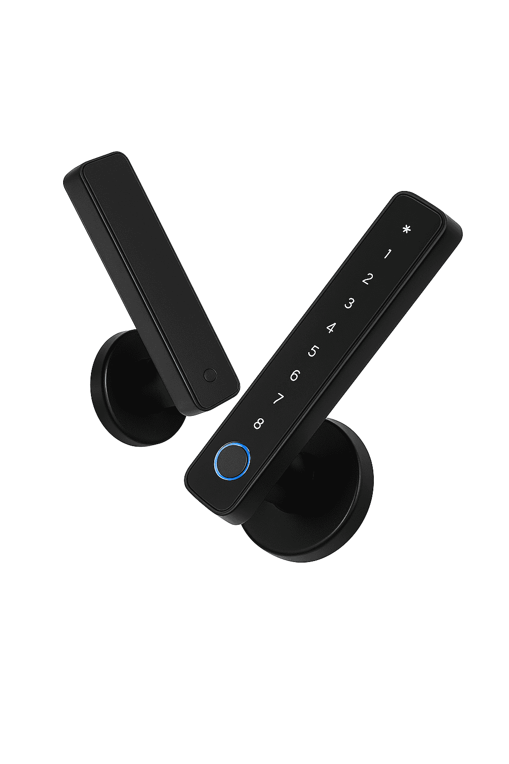 Bluetooth Smart Fingerprint Door Handle Lock with Password and App Remote Unlock-Fingerprint Lock / 2 PCS / United States