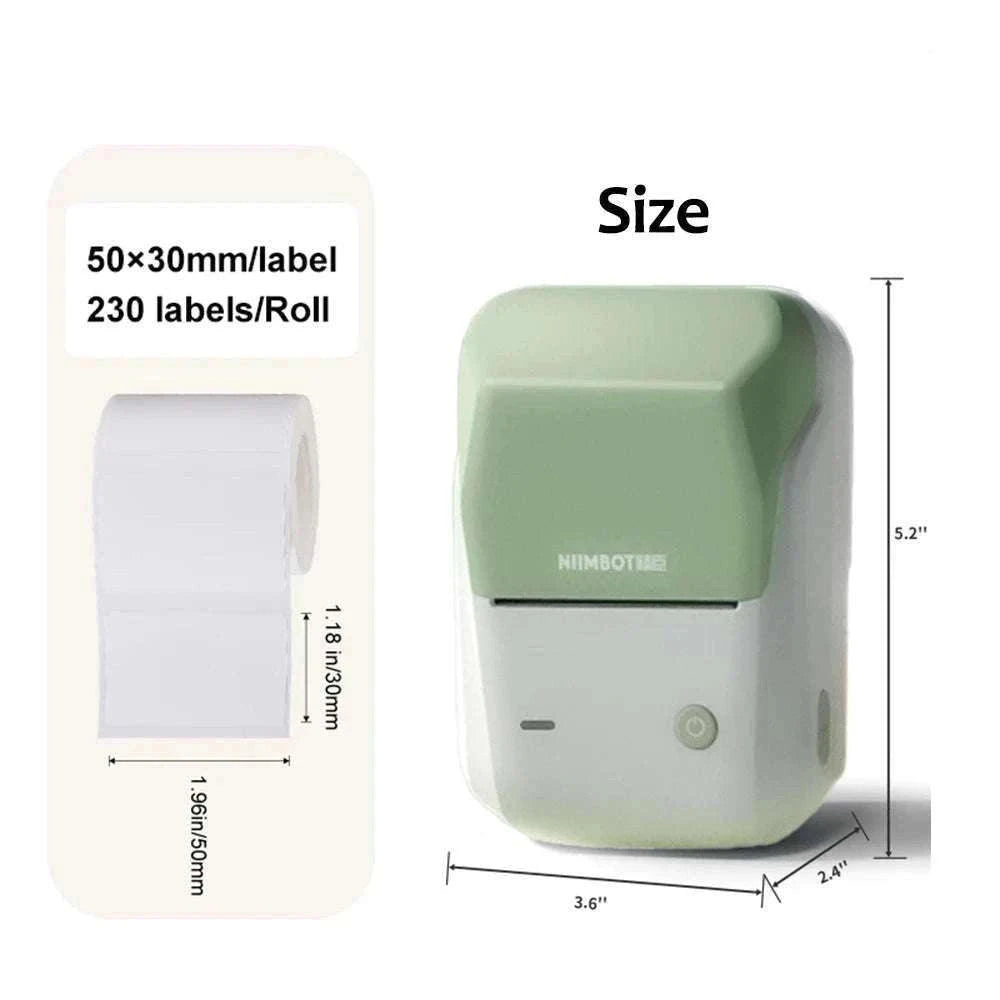 Bluetooth Thermal Label Printer B1 Wireless Barcode & Sticker Maker-D BL-34mm-3Roll / China Mainland