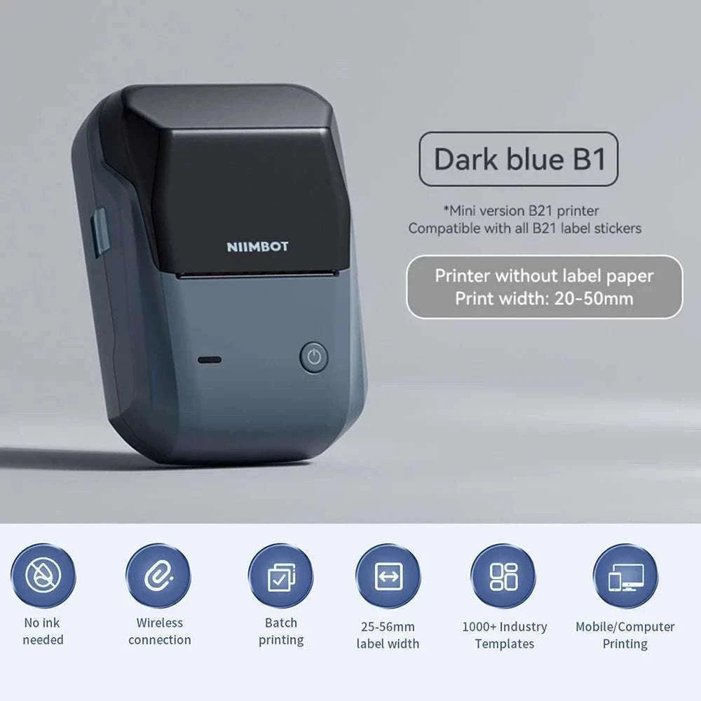 Bluetooth Thermal Label Printer B1 Wireless Barcode & Sticker Maker-D BL-34mm-3Roll / China Mainland