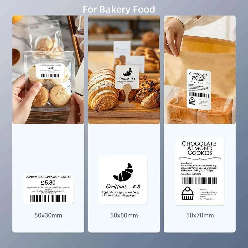 Bluetooth Thermal Label Printer B1 Wireless Barcode & Sticker Maker-D BL-34mm-3Roll / China Mainland