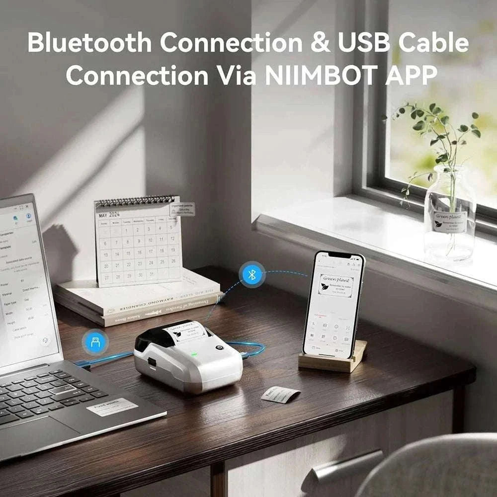 Bluetooth Thermal Label Printer B1 Wireless Barcode & Sticker Maker-D BL-34mm-3Roll / China Mainland