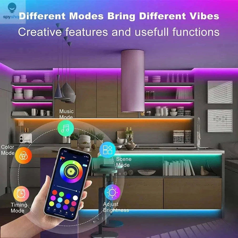 Bluetooth USB LED Strip Lights for TVs, Desks, and Gaming Setups-Bluetooth IR / 5m