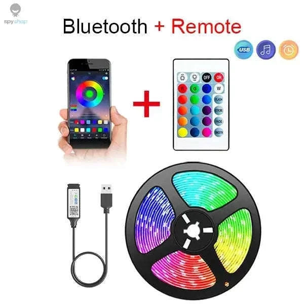 Bluetooth USB LED Strip Lights for TVs, Desks, and Gaming Setups-Bluetooth IR / 5m