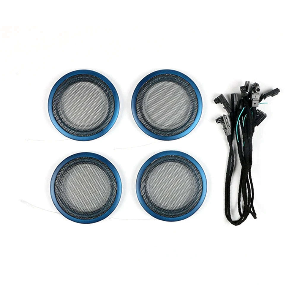 BMW 3 Series 4 Series Door Speaker Cover 8-Color LED Light Kit-Blue / Germany