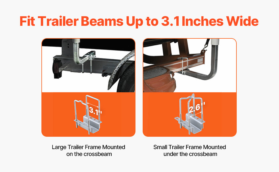 Adjustable Boat Trailer Guide Poles, 2-Piece Heavy-Duty Steel Roller Guide