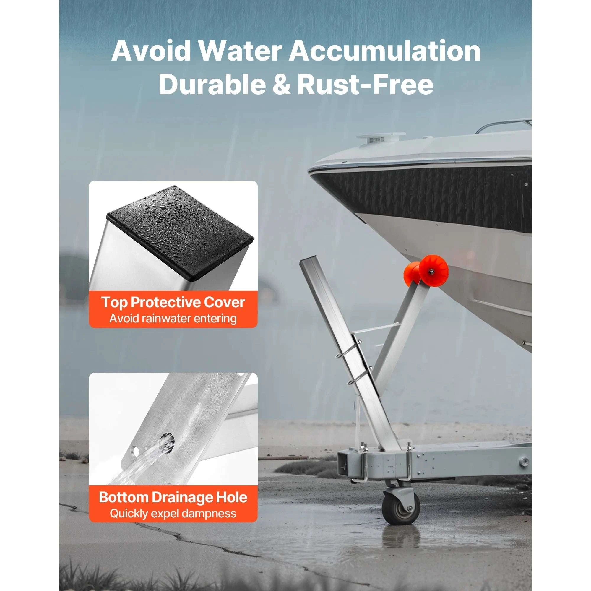 Boat Trailer Winch Stand 3x3x34in Galvanized Mount with U-Bolts-Sliver / france