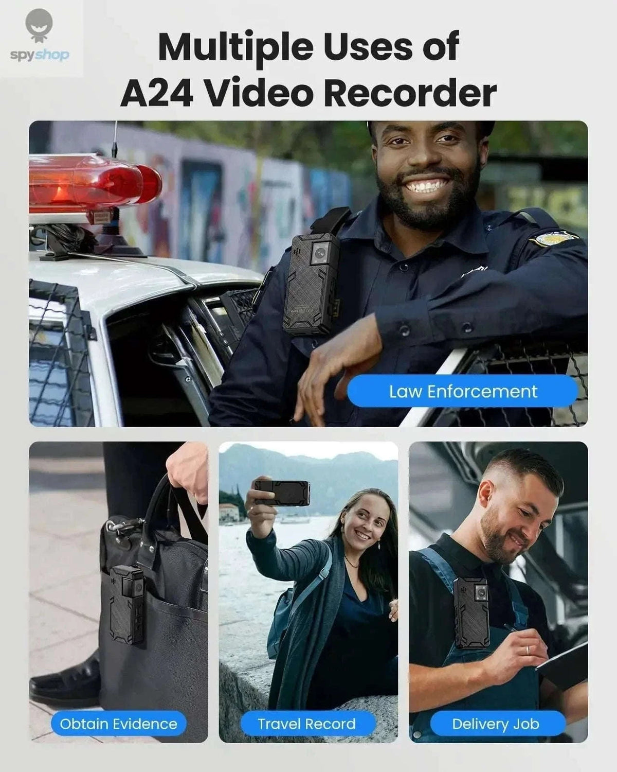 BOBLOV A24 Mini Action Camera with 1296P Video and Night Vision-Camera only