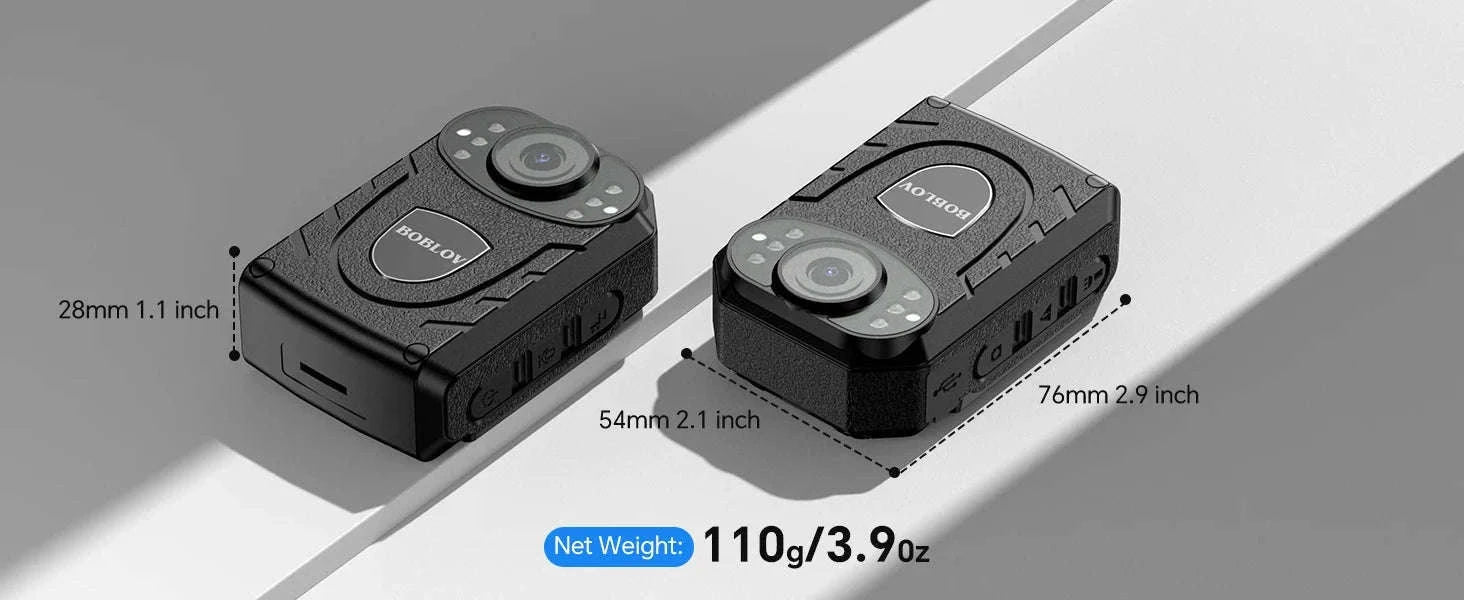 BOBLOV KJ21 Body Camera 1296P HD with Night Vision & 10H Recording-BOBLOV KJ21