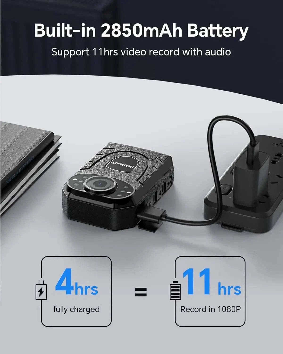 BOBLOV KJ21 Body Camera 1296P HD with Night Vision & 10H Recording-BOBLOV KJ21