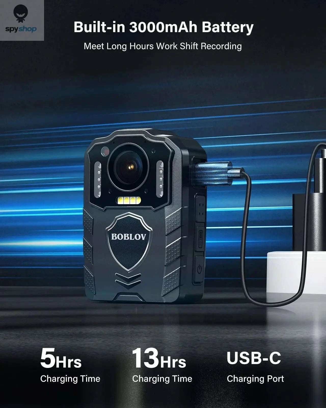 BOBLOV KJ25 Body Camera – 1080P Video, Night Vision, Long Battery-64GB Camera / CHINA
