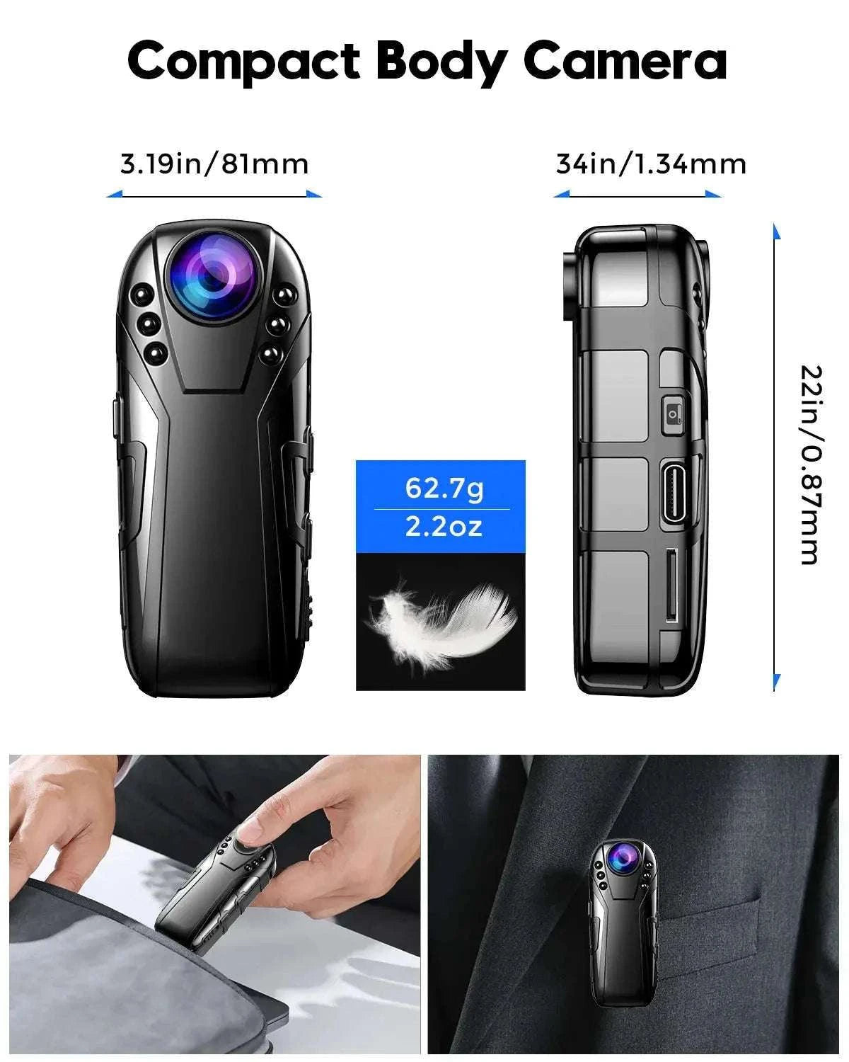 Boblov L02 Mini Dash Cam – 1080P HD Recording, IR Night Vision, Wide-Angle View-