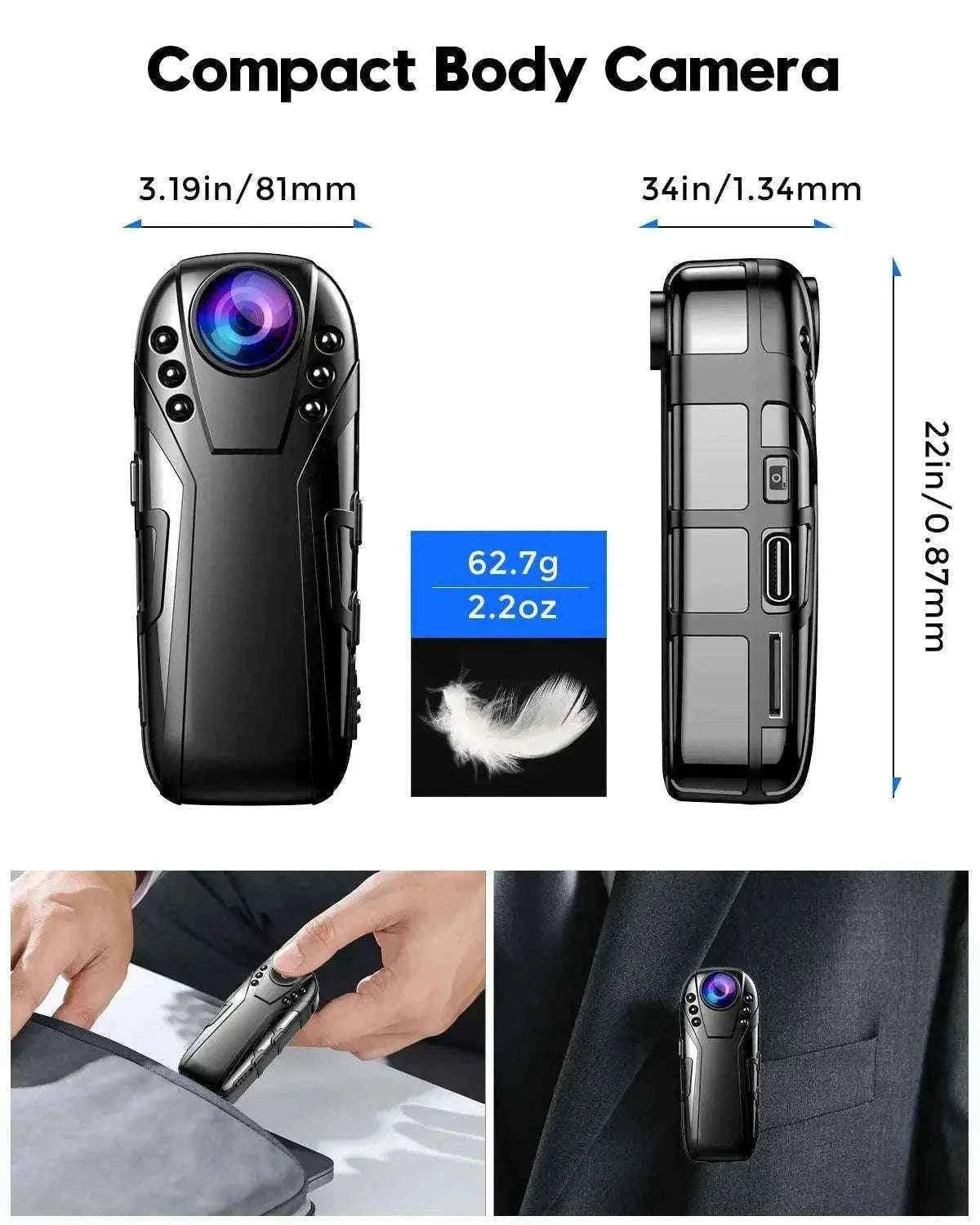 Boblov L02 Mini Dash Cam with 1080P HD and IR Night Vision-Only Camera