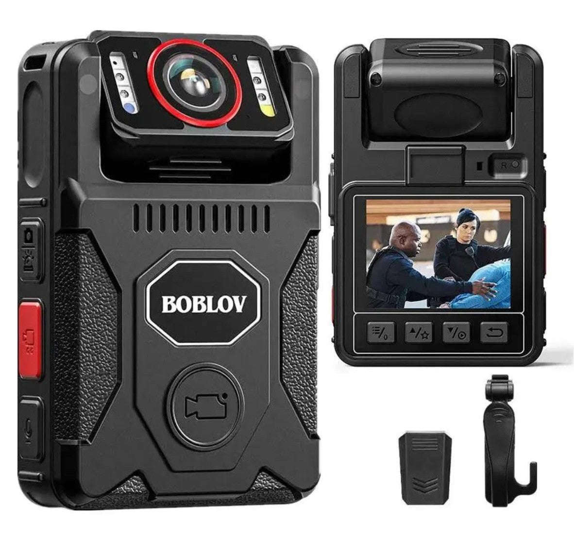 BOBLOV M7 Pro 4K GPS Body Camera – 4K Recording, Long Battery, Rotatable Lens-Buit in 128GB / CHINA