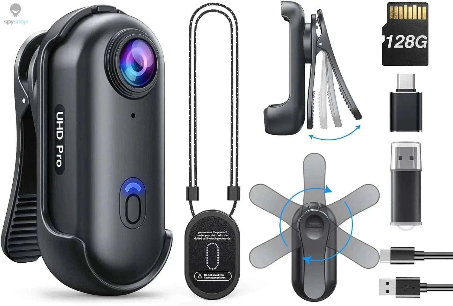 BOBLOV W4 Mini Body Camera – 1080P HD Recording with 128GB Storage-