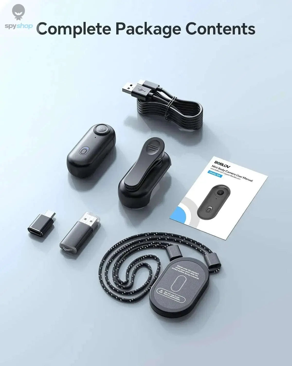 BOBLOV W4 Mini Body Camera – 2K Recording, Magnetic Mount, 64GB Storage-64GB / CHINA