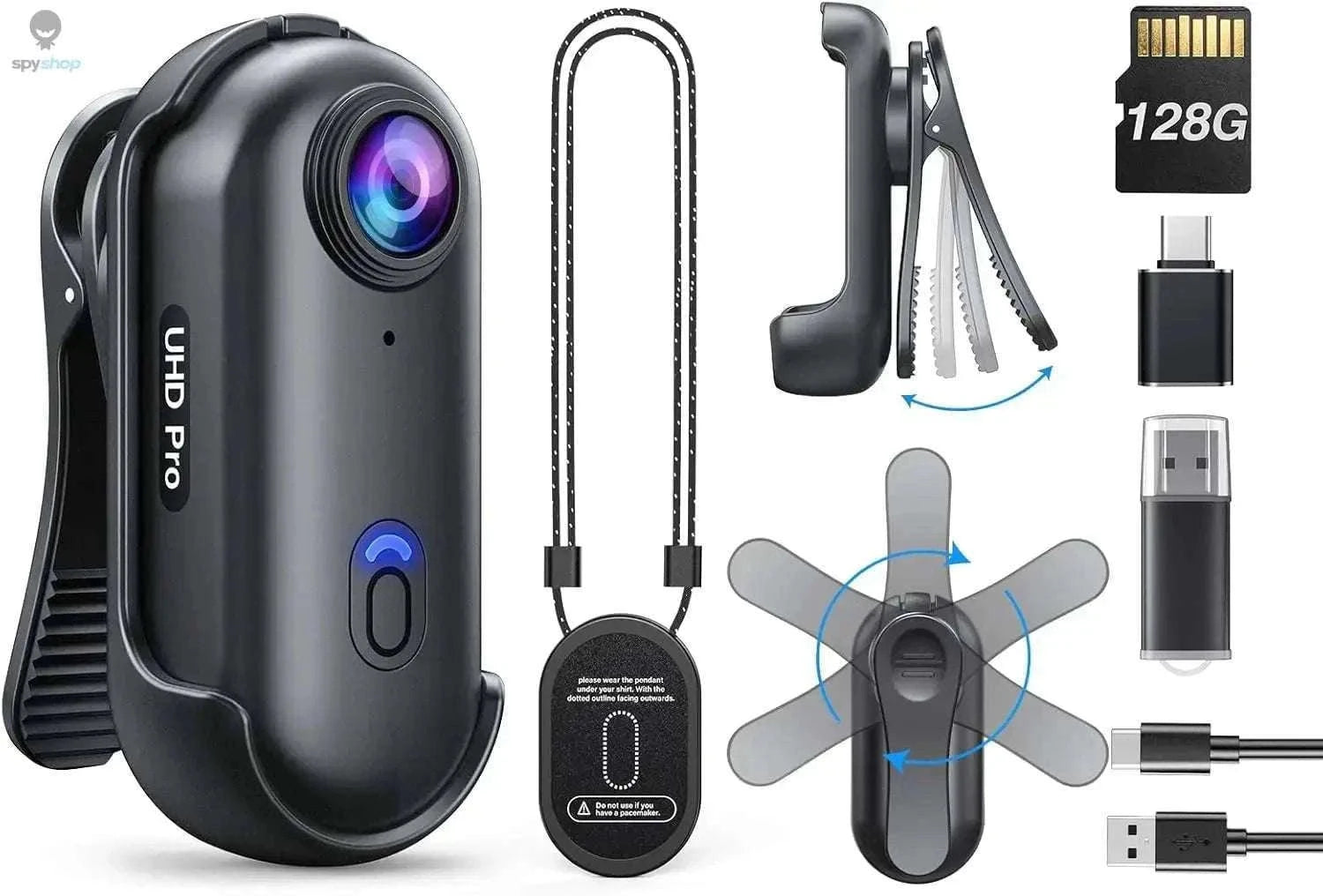 BOBLOV W4 Mini Body Camera with 1080P HD and 128GB Storage-W4 64G