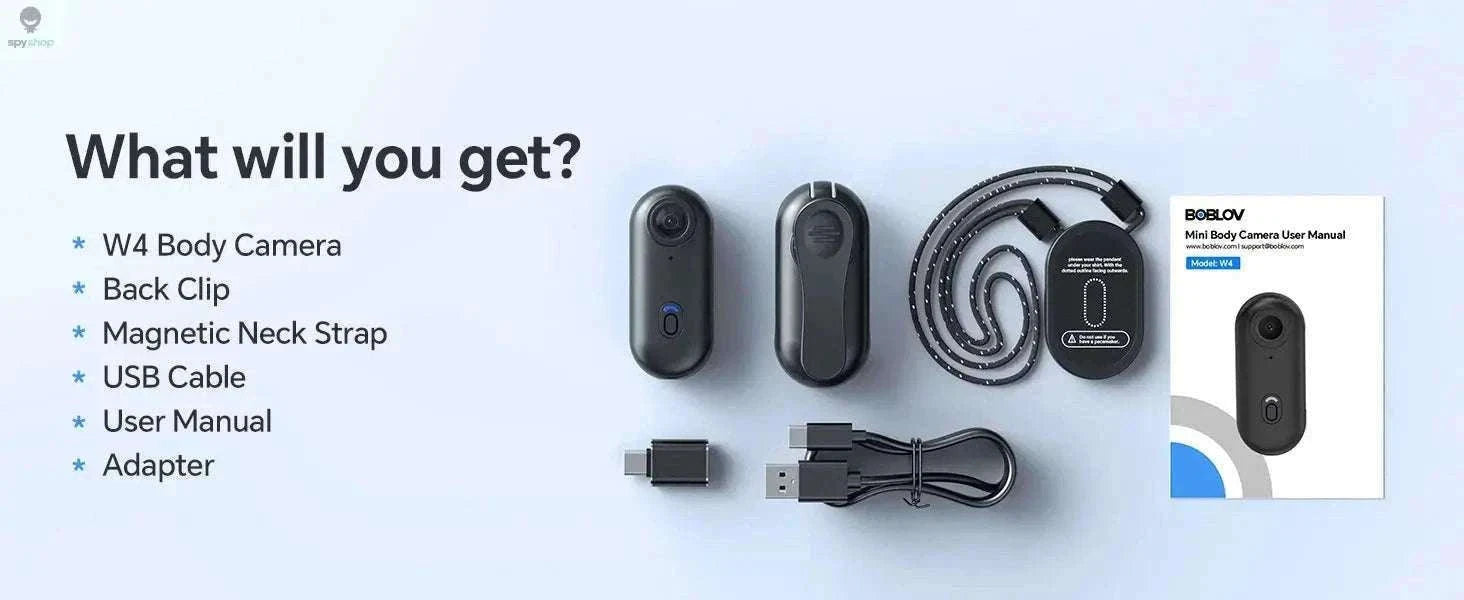 BOBLOV W4 Mini Body Camera with 1080P HD and 128GB Storage-W4 64G