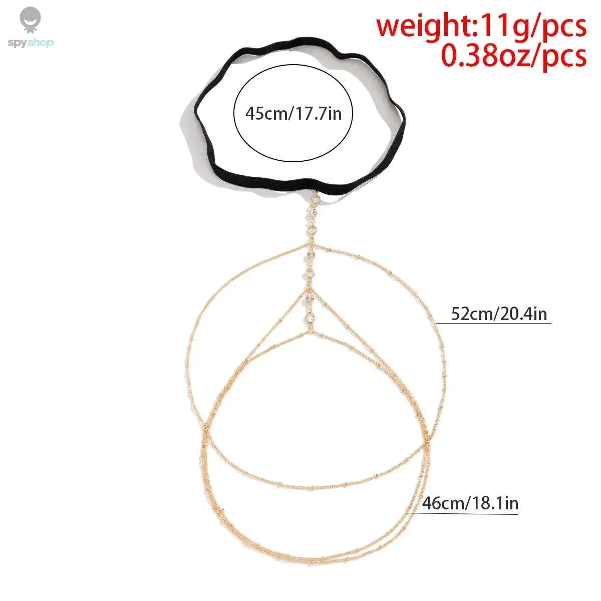 Boho Elastic Crystal Leg Thigh Chain-Gold Color