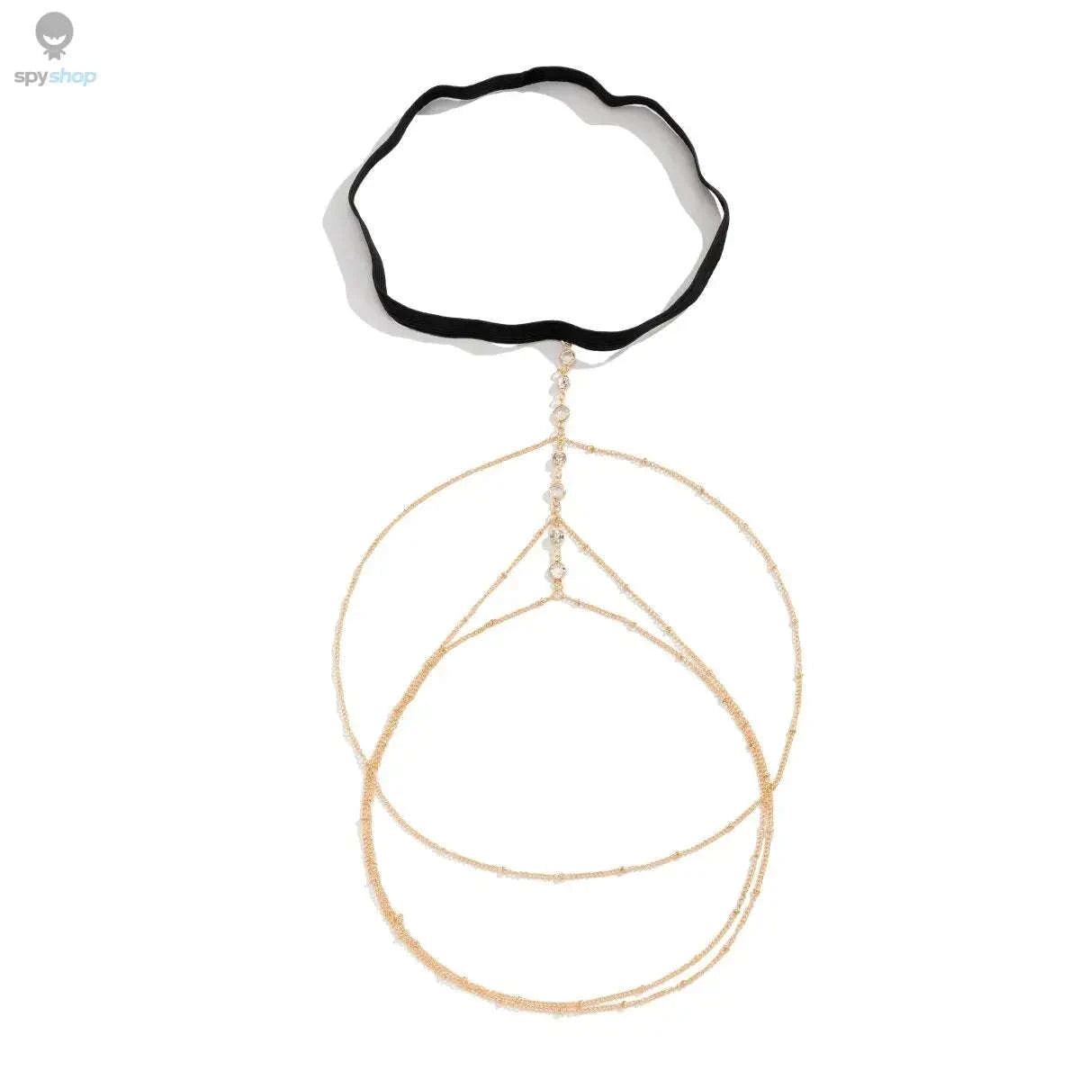 Boho Elastic Crystal Leg Thigh Chain-Gold Color