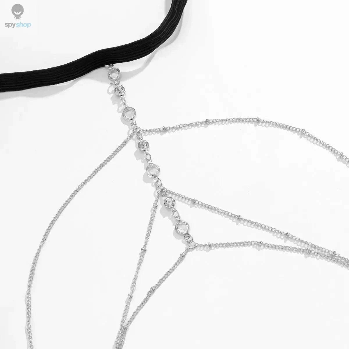 Boho Elastic Crystal Leg Thigh Chain-Gold Color